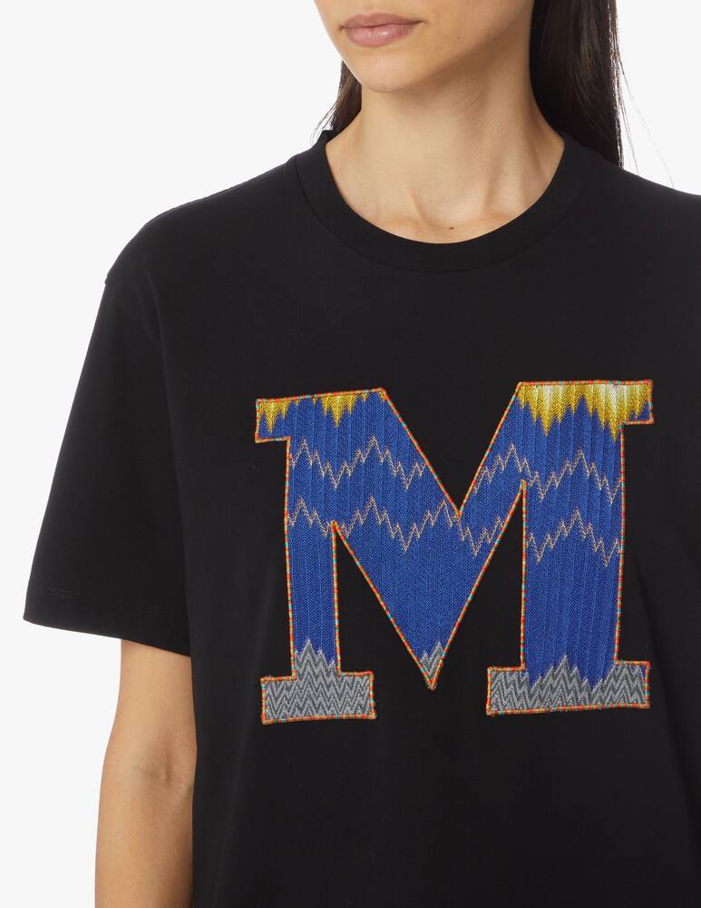 M Missoni T-shirt in cotone con logo ricamato - immagine 5 M Missoni T-shirt in cotone con logo ricamato - immagine 5