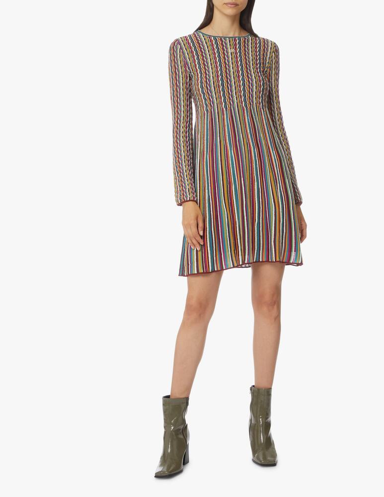 rinascente M Missoni Long sleeved striped mini dress