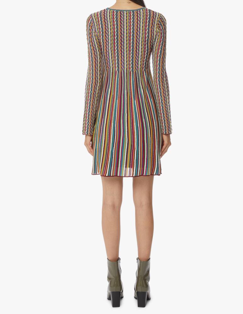 rinascente M Missoni Long sleeved striped mini dress
