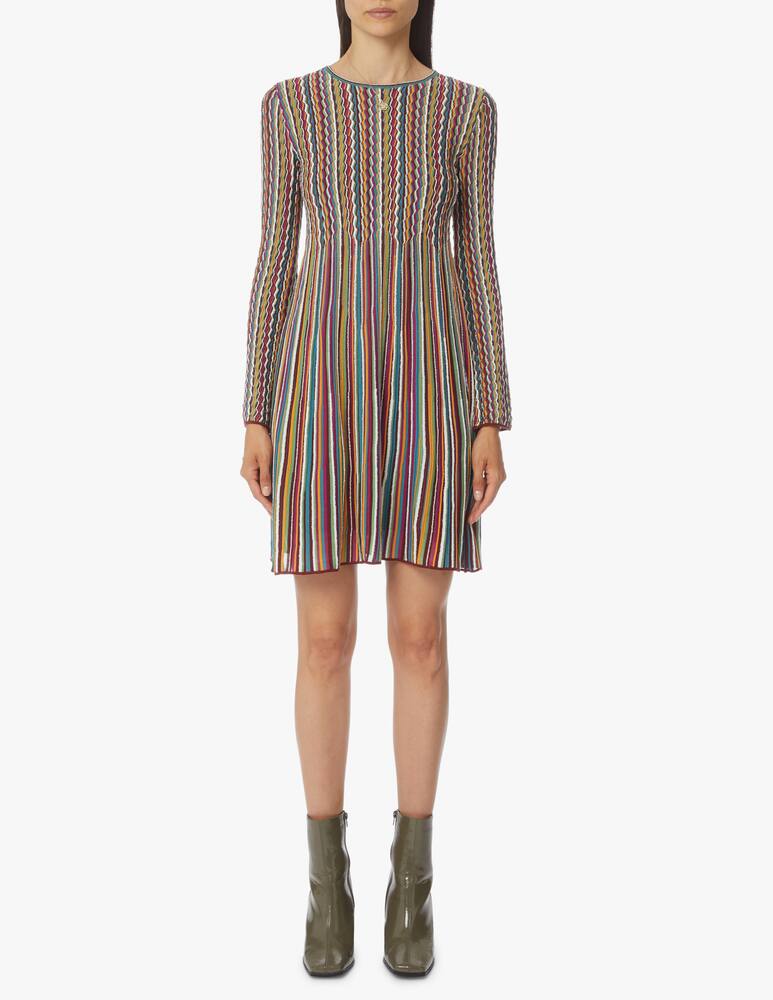 rinascente M Missoni Long sleeved striped mini dress