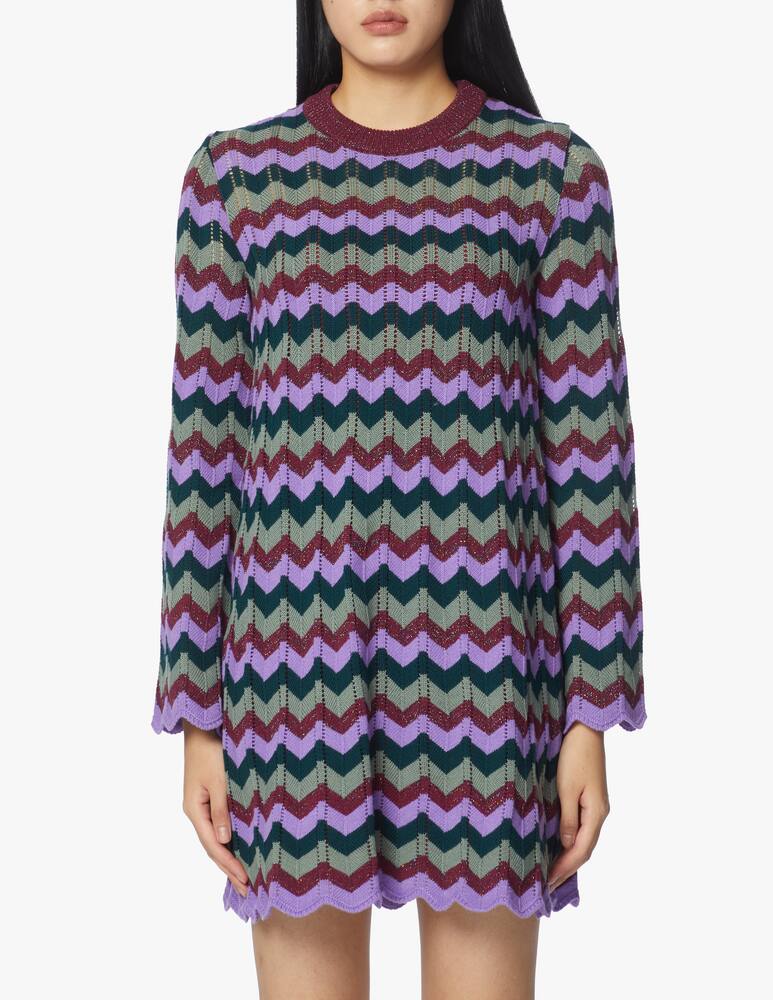 rinascente M Missoni Long sleeved wool blend mini dress