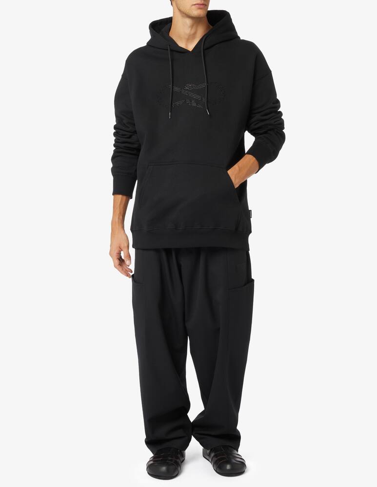 rinascente Propaganda Felpa con cappuccio logo strass