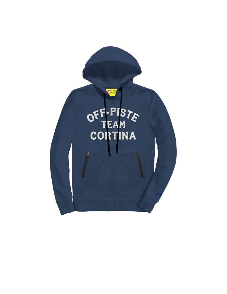 rinascente MC2 Saint Barth Hooded sweatshirt written "off-piste team cortina"
