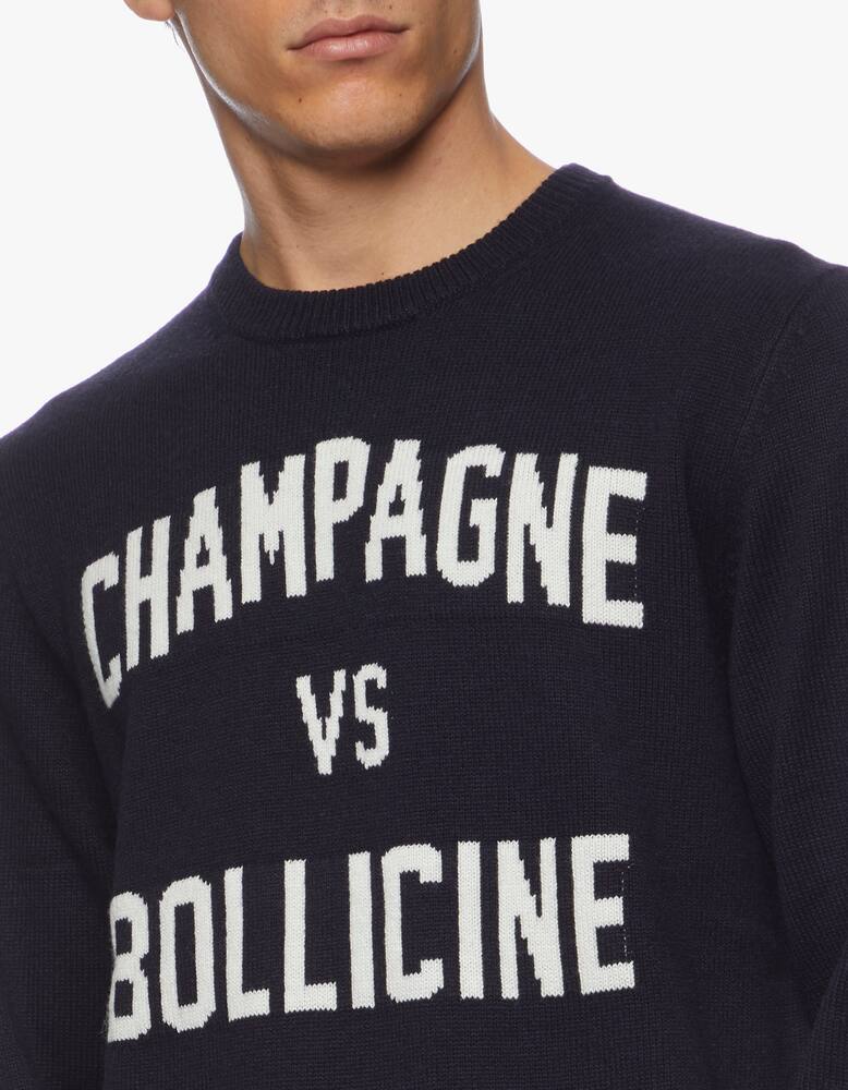 rinascente MC2 Saint Barth Maglione blu navy stampa "champagne vs bollicine"