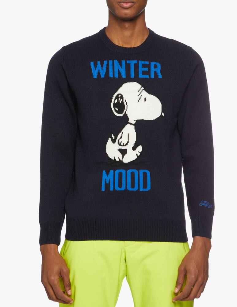 rinascente MC2 Saint Barth Maglione blu "winter mood" snoopy - edizione  peanuts™