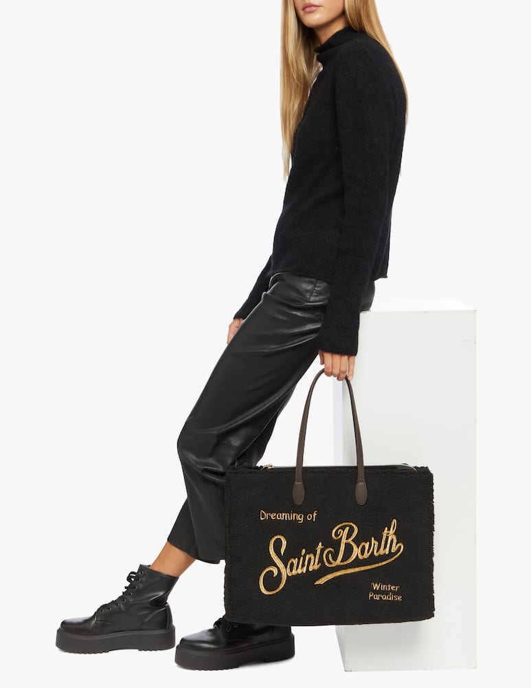 rinascente MC2 Saint Barth Borsa in tessuto sherpa con logo