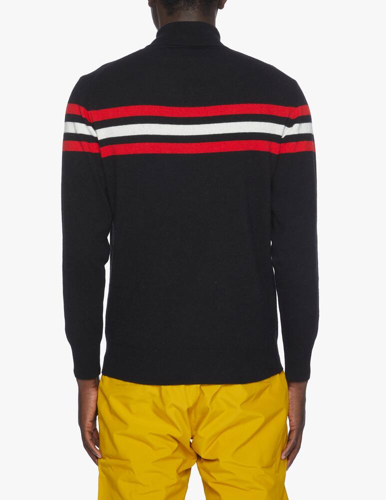 rinascente MC2 Saint Barth Black cashmere blend turtleneck with patches