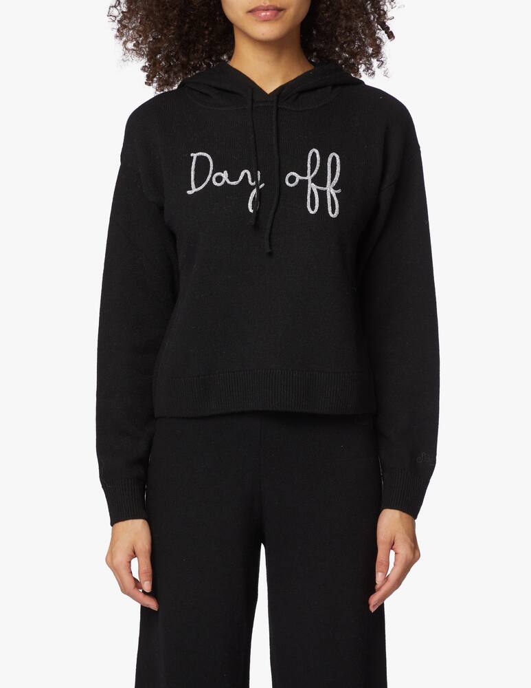 rinascente MC2 Saint Barth Maglione in misto lana con cappuccio Meg - Nero