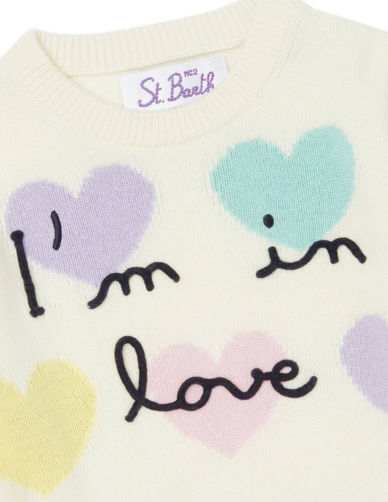 rinascente MC2 Saint Barth Heart love multi wool sweater