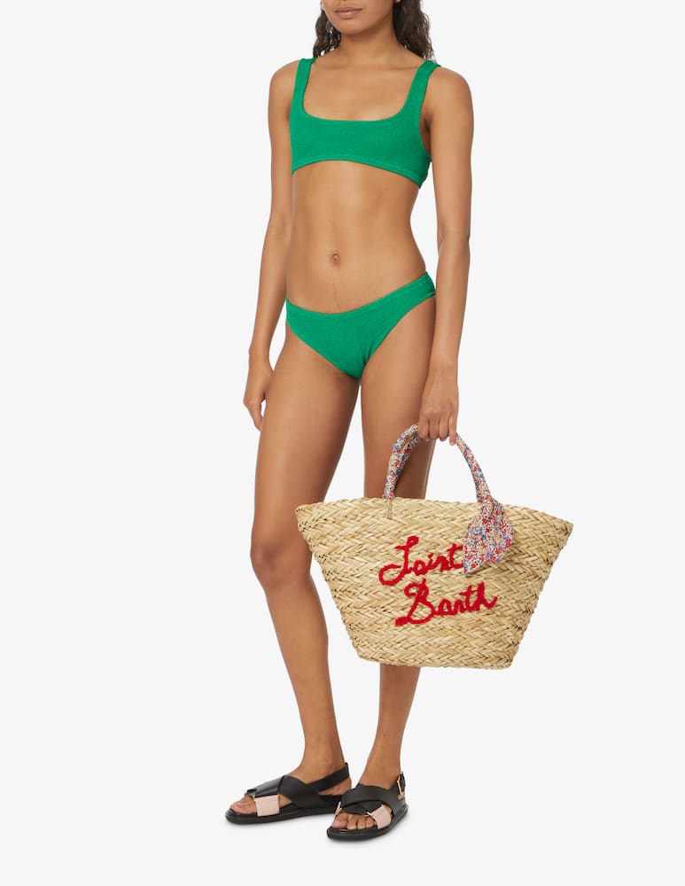 rinascente MC2 Saint Barth Borsa in paglia con manico colorato - beige