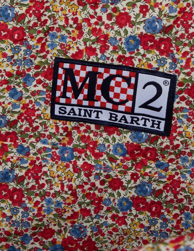 rinascente MC2 Saint Barth Borsa in paglia con manico colorato - beige