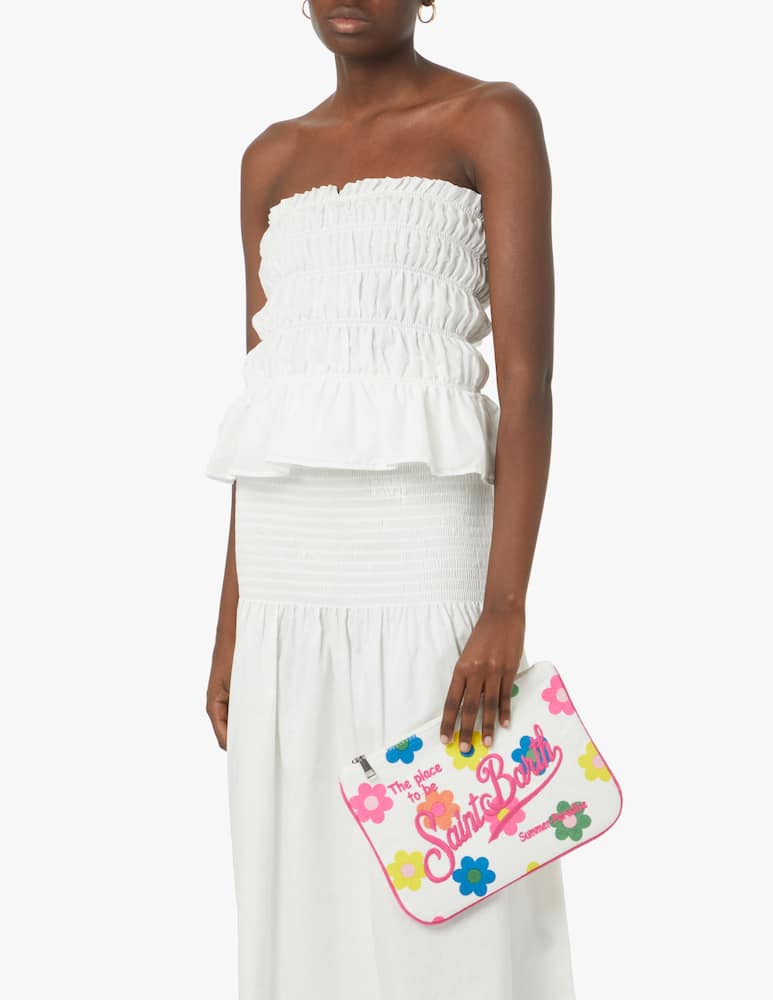 rinascente MC2 Saint Barth Borsa pochette in spugna - bianco