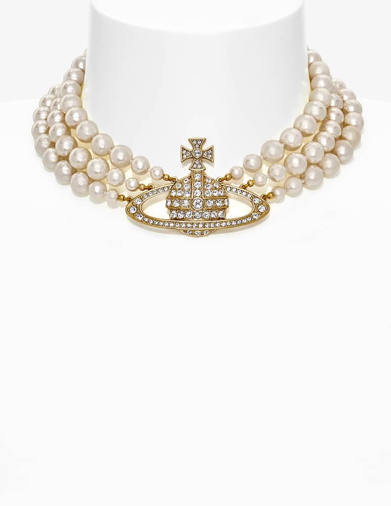 Vivienne Westwood Three row pearl bas relief - picture 1 Vivienne Westwood Three row pearl bas relief - picture 1