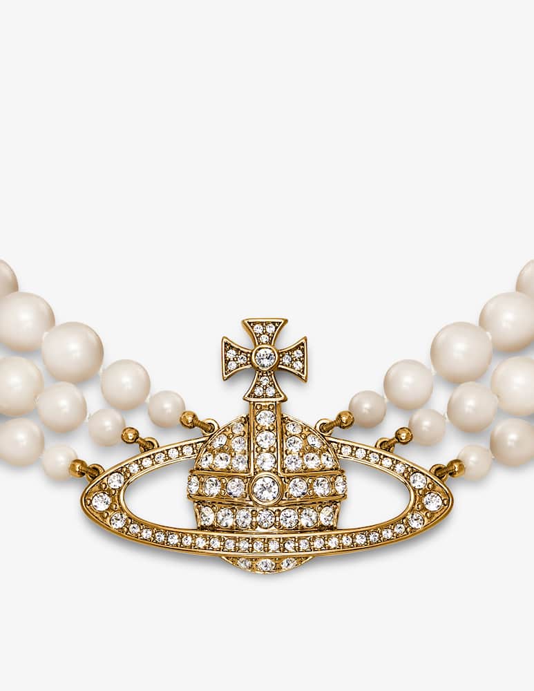 rinascente Vivienne Westwood Three row pearl bas relief