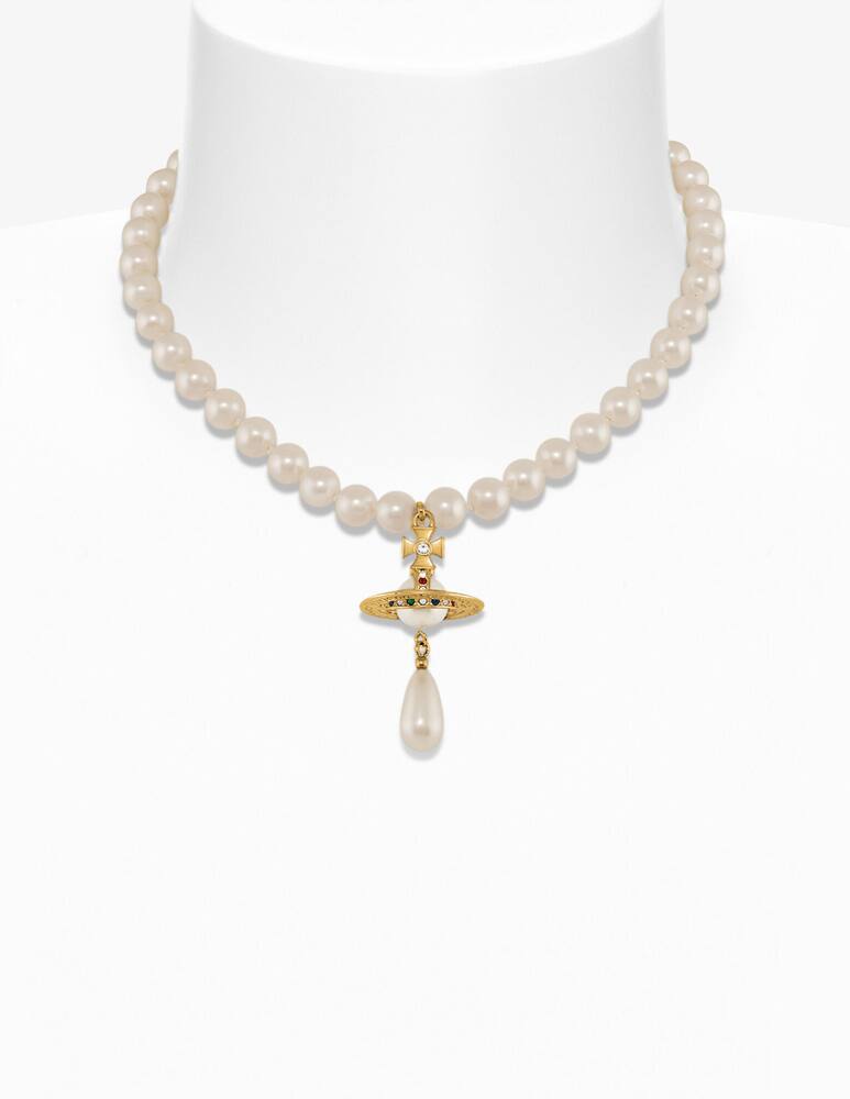 rinascente Vivienne Westwood One row pearl drop choker