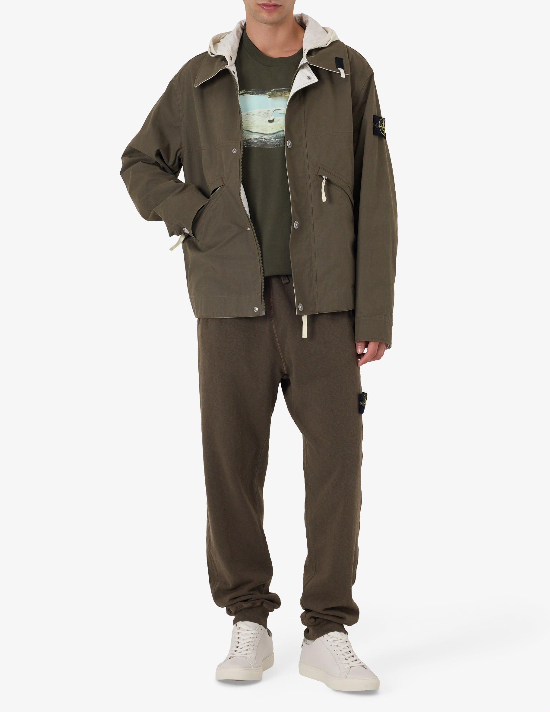 Shop Stone Island Tela resinata jacket on Rinascente
