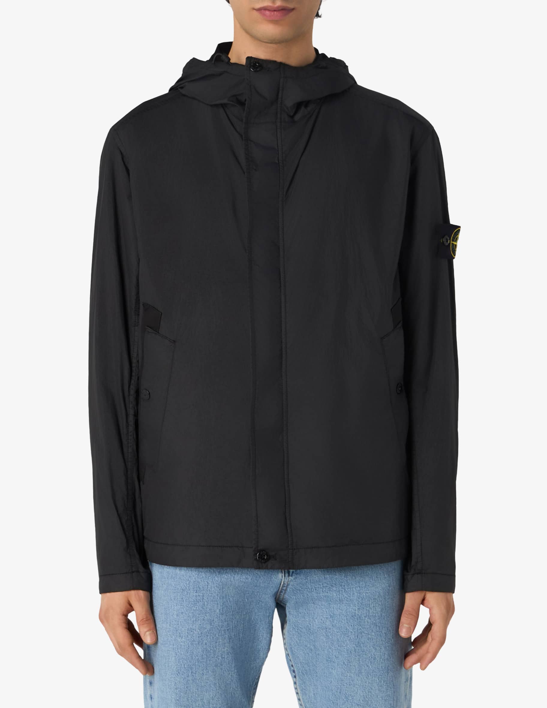 Veste Bomber Stone Island Crinkled Nylon - Taille L, Noir - Neuf Avec étiquettes, Modèle 801541022