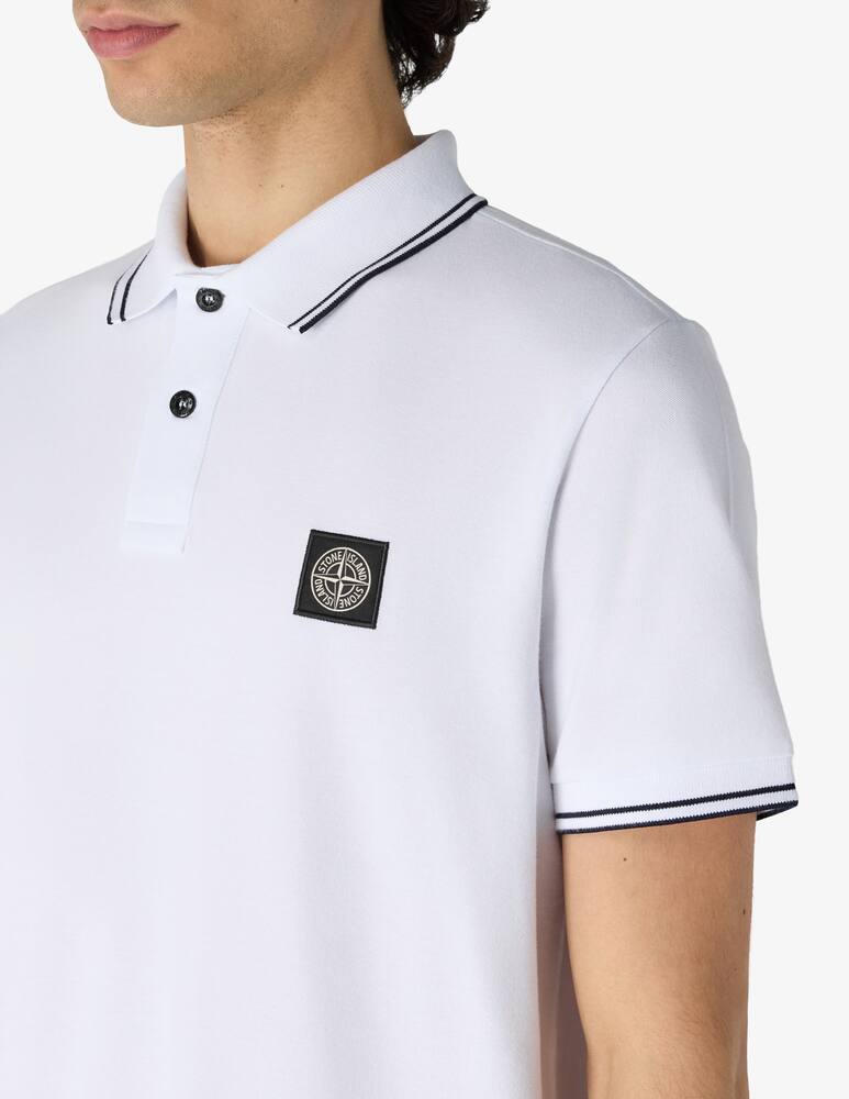 rinascente Stone Island Polo slim piquet loghino