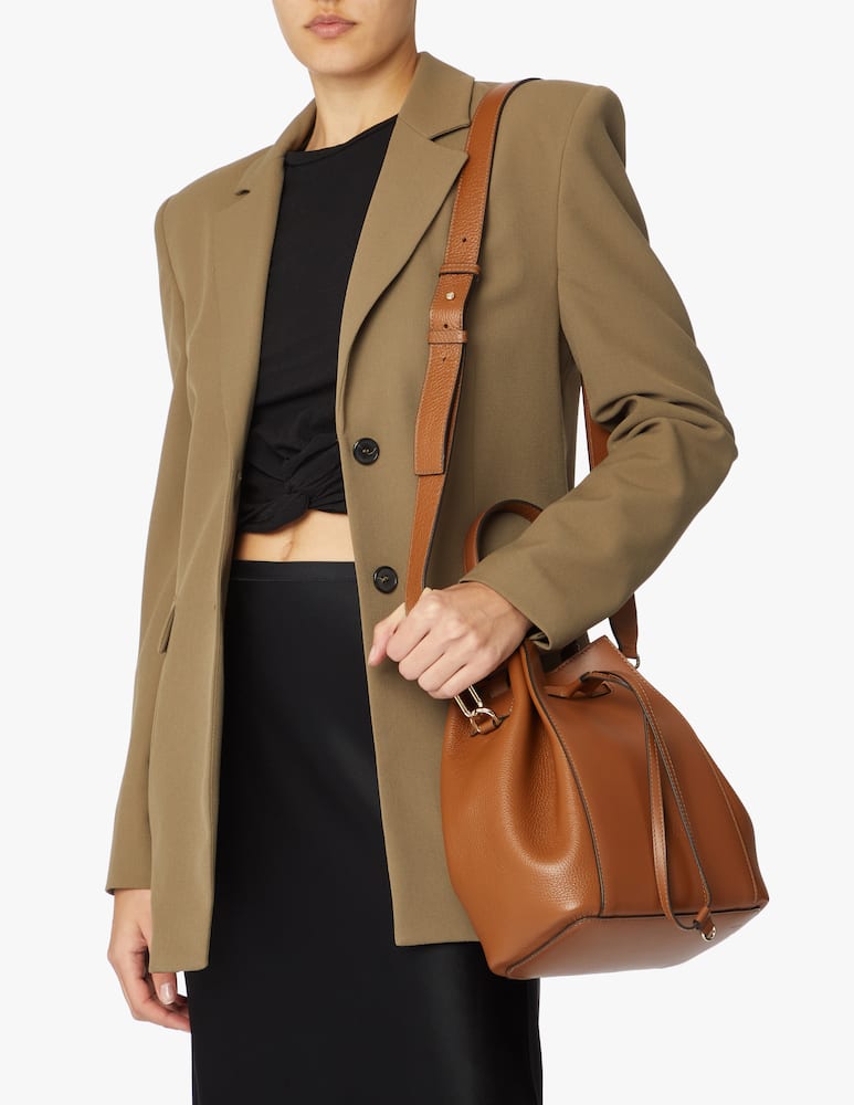 rinascente Furla Miastella leather bucket bag - brown