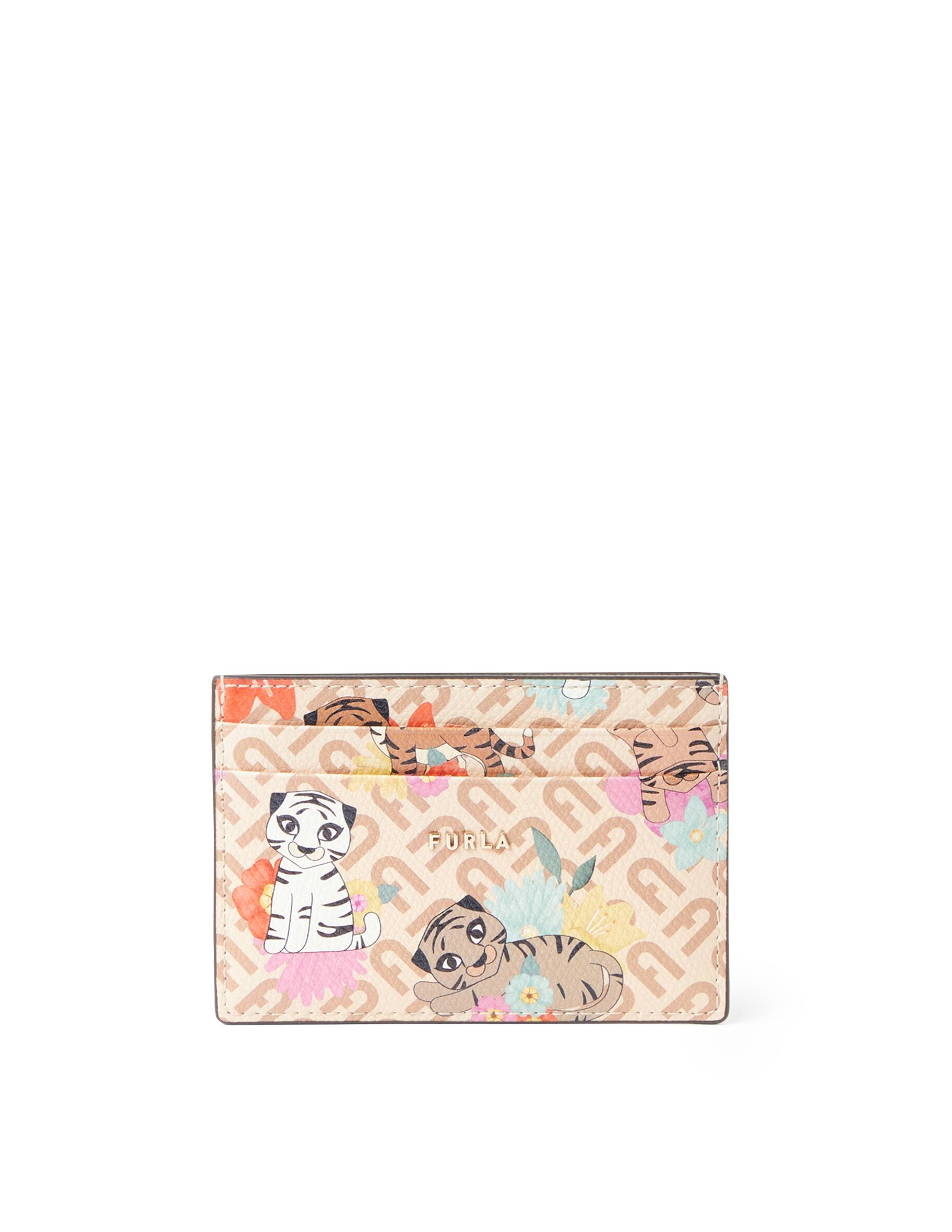 Shop Furla Tiger card case brown on Rinascente