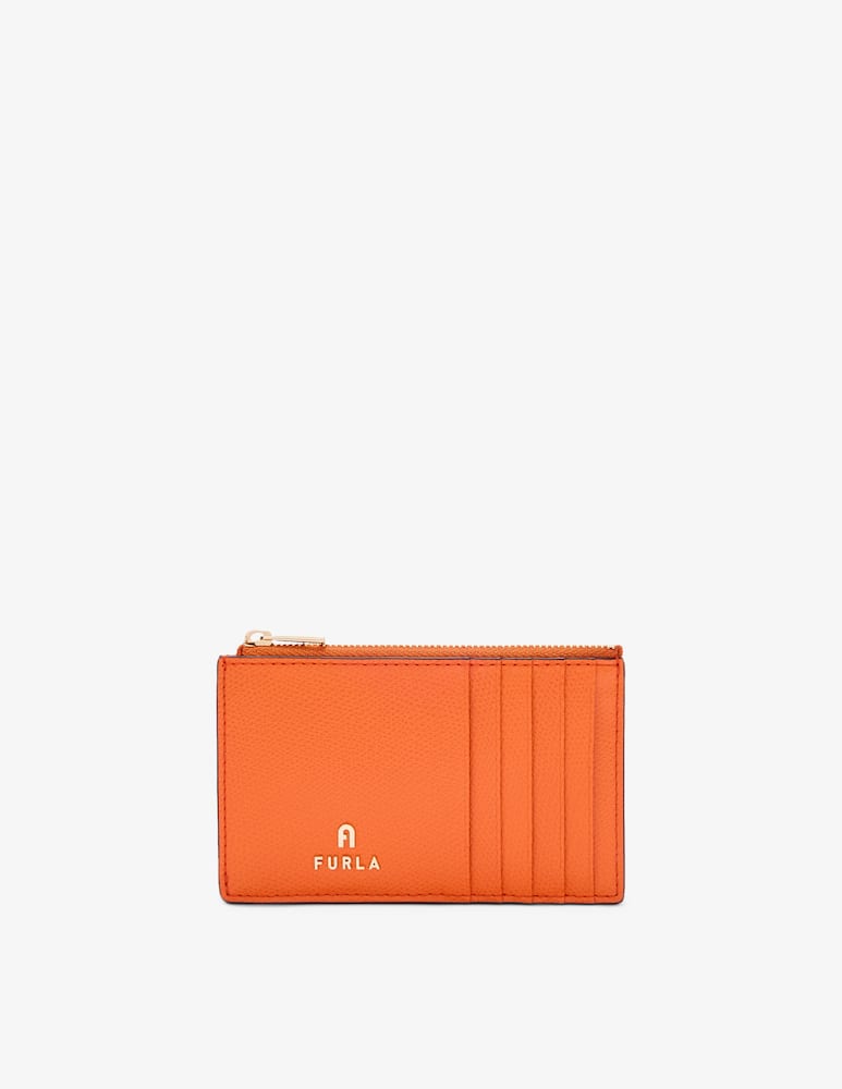 rinascente Furla Camel zip cardholder
