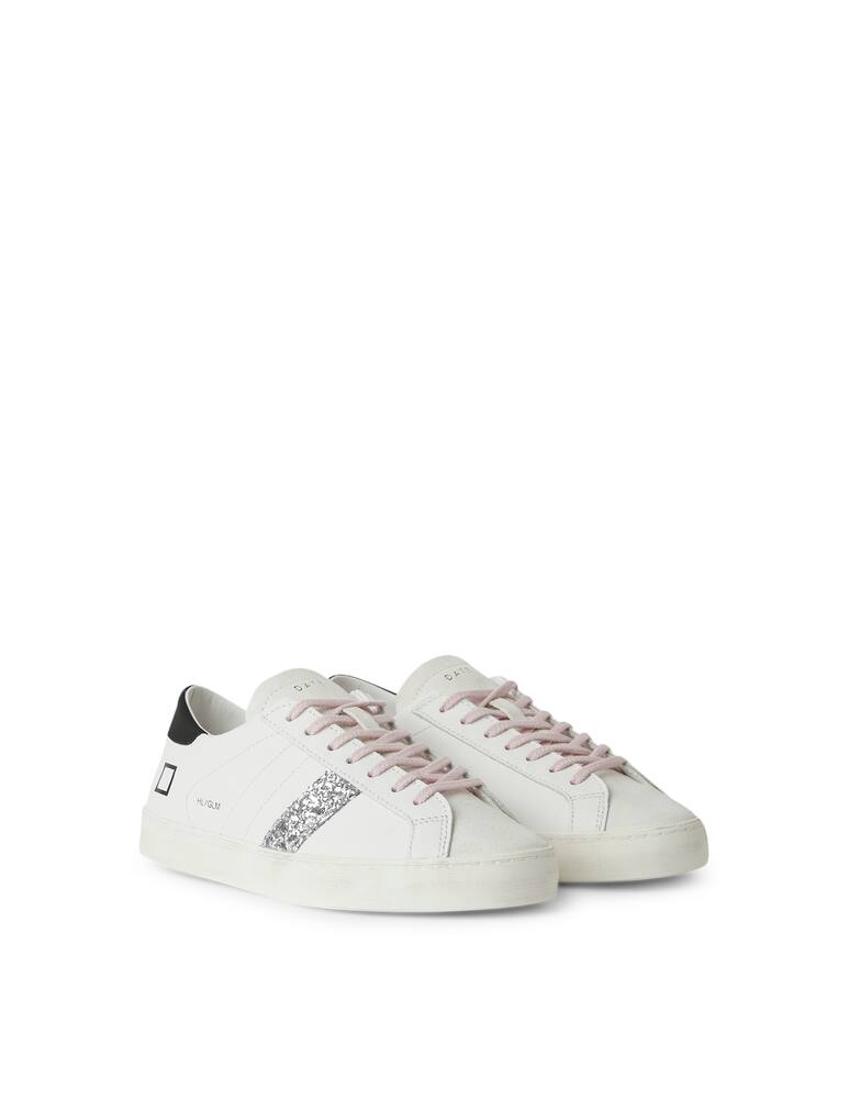 rinascente D.A.T.E. Sneakers in pelle hil glitter - bianco