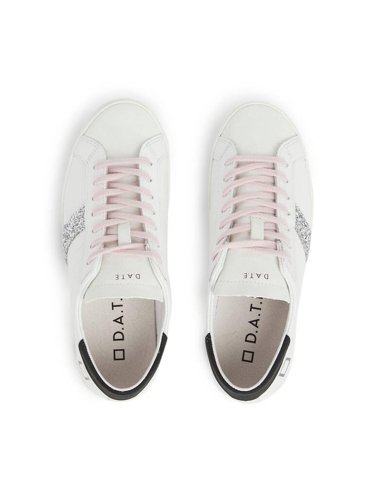 rinascente D.A.T.E. Sneakers in pelle hil glitter - bianco