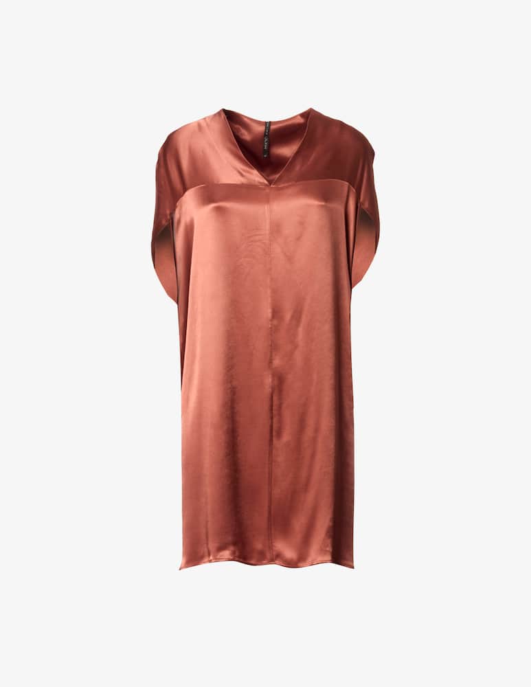 Manila Grace Shiny satin tunic dress - picture 1 Manila Grace Shiny satin tunic dress - picture 1