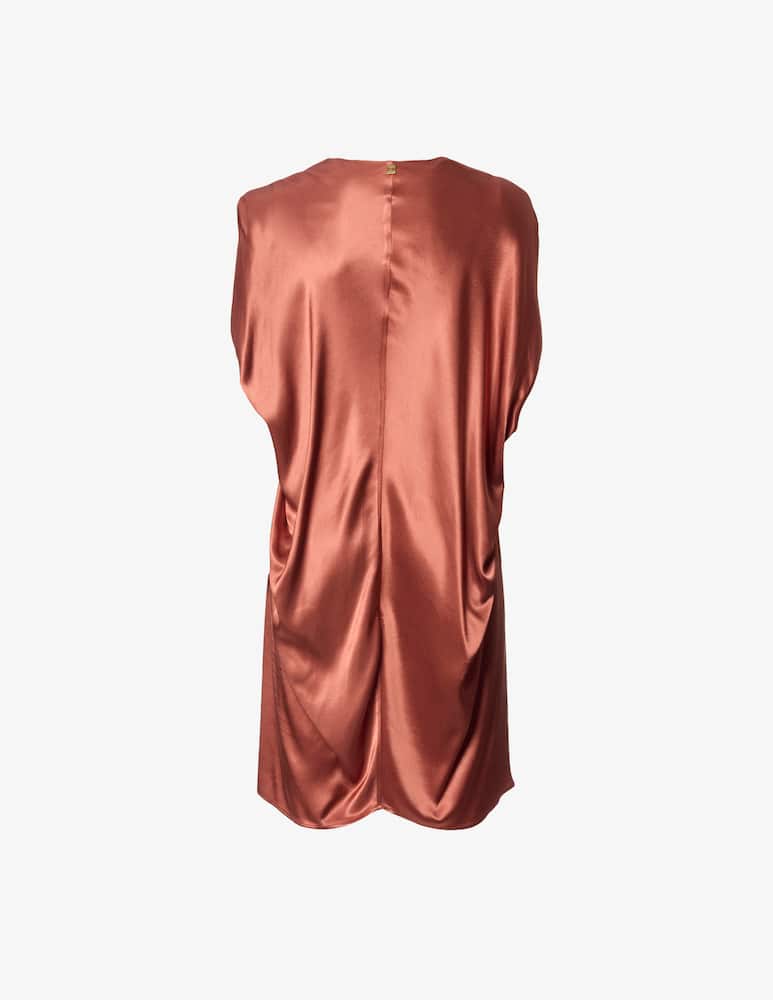 Manila Grace Shiny satin tunic dress - picture 2 Manila Grace Shiny satin tunic dress - picture 2