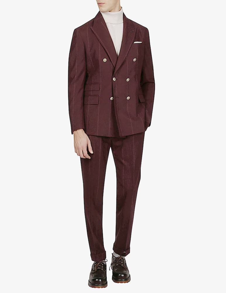 rinascente Eleventy Double Breasted Suit With Pant Pences