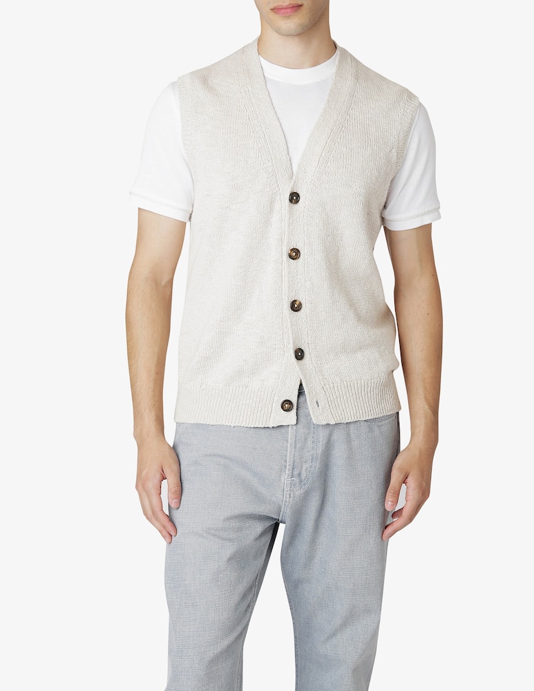 Eleventy Sleeveless Cardigan Sweater - picture 1 Eleventy Sleeveless Cardigan Sweater - picture 1