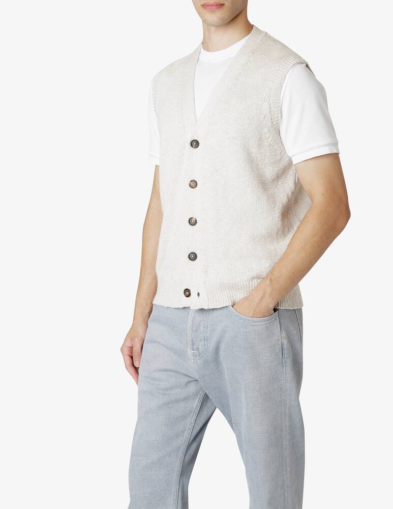 Eleventy Sleeveless Cardigan Sweater - picture 3 Eleventy Sleeveless Cardigan Sweater - picture 3