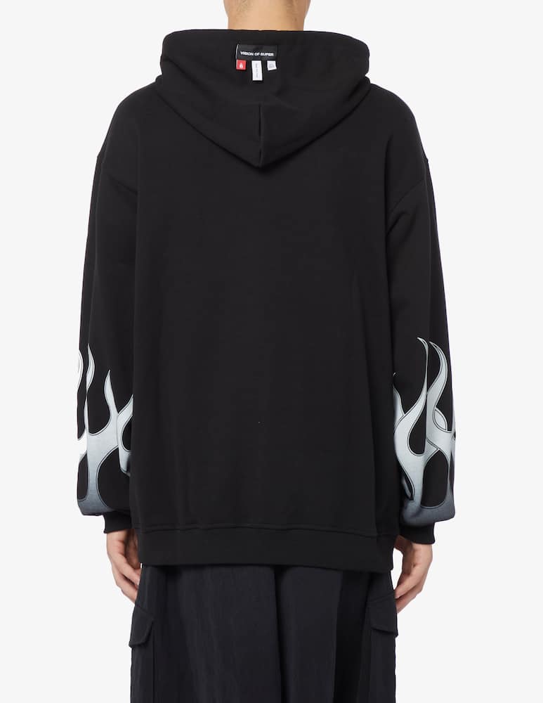 rinascente Vision of Super Felpa con cappuccio fiamma tribale