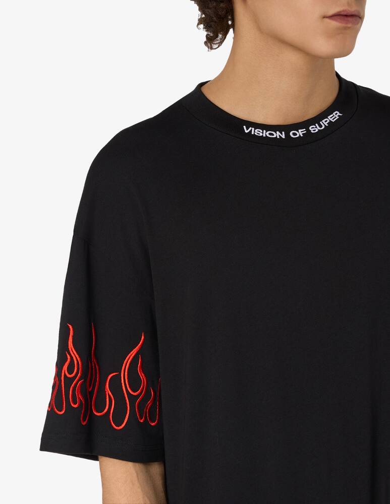 rinascente Vision of Super Maglietta maniche corte con fiamme rosse