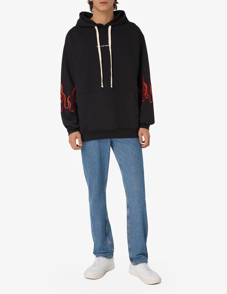 rinascente Vision of Super Felpa con cappuccio con fiamme rosse
