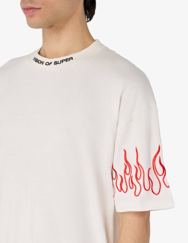 rinascente Vision of Super T-shirt con fiamme ricamate