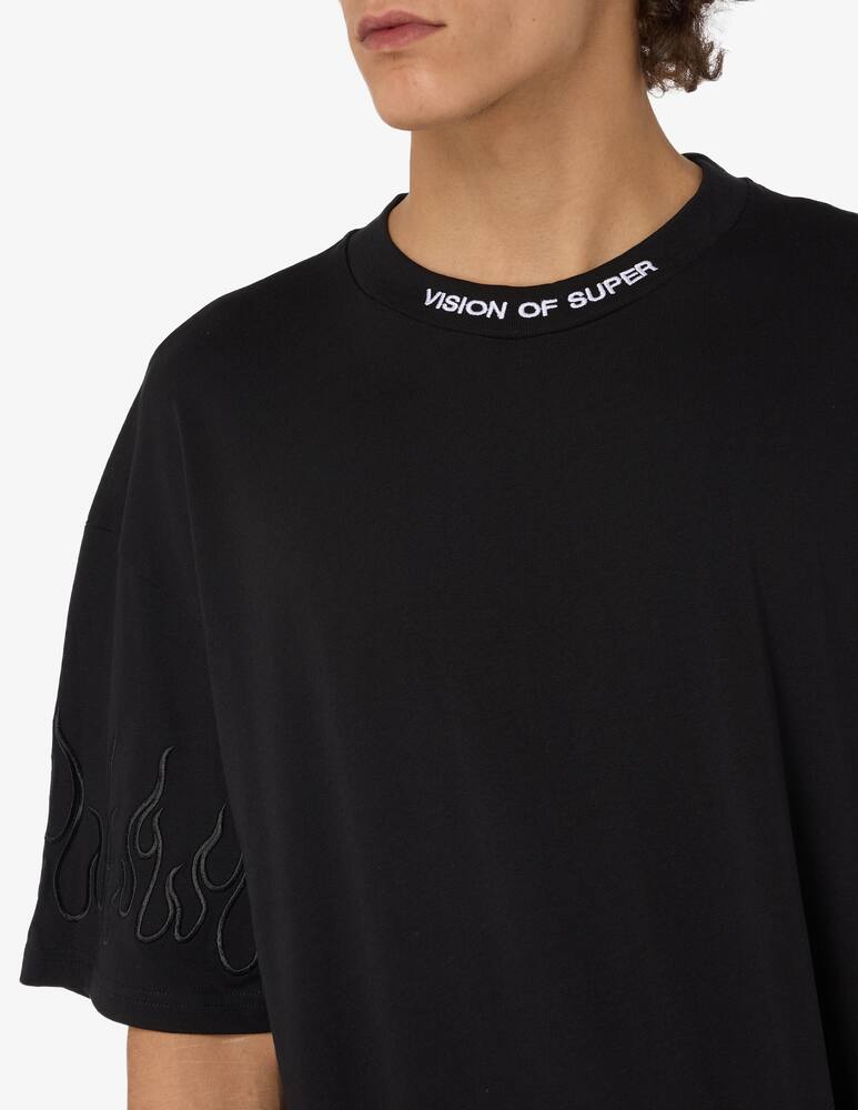 rinascente Vision of Super Maglietta maniche corte con fiamme nere