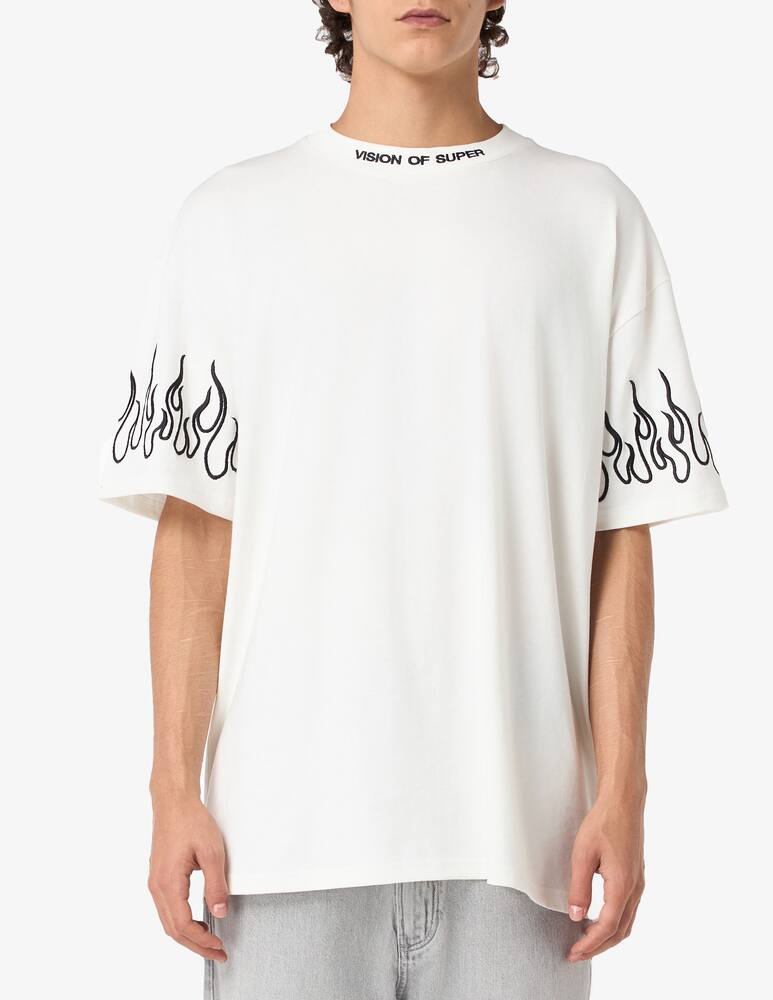 Vision of Super Maglietta flames white black - immagine 1 Vision of Super Maglietta flames white black - immagine 1