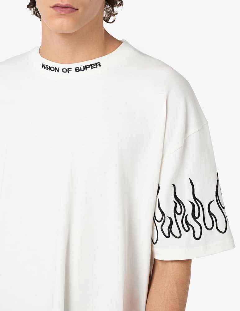 rinascente Vision of Super Maglietta flames white black