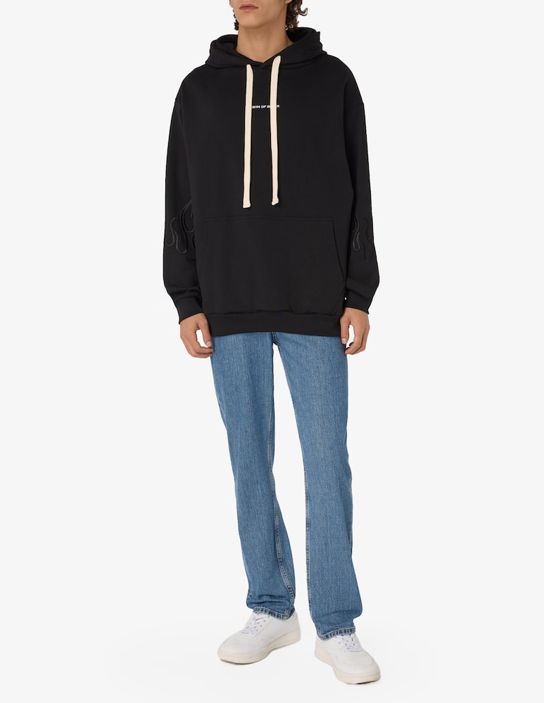 rinascente Vision of Super Felpa con cappuccio con fiamme nere