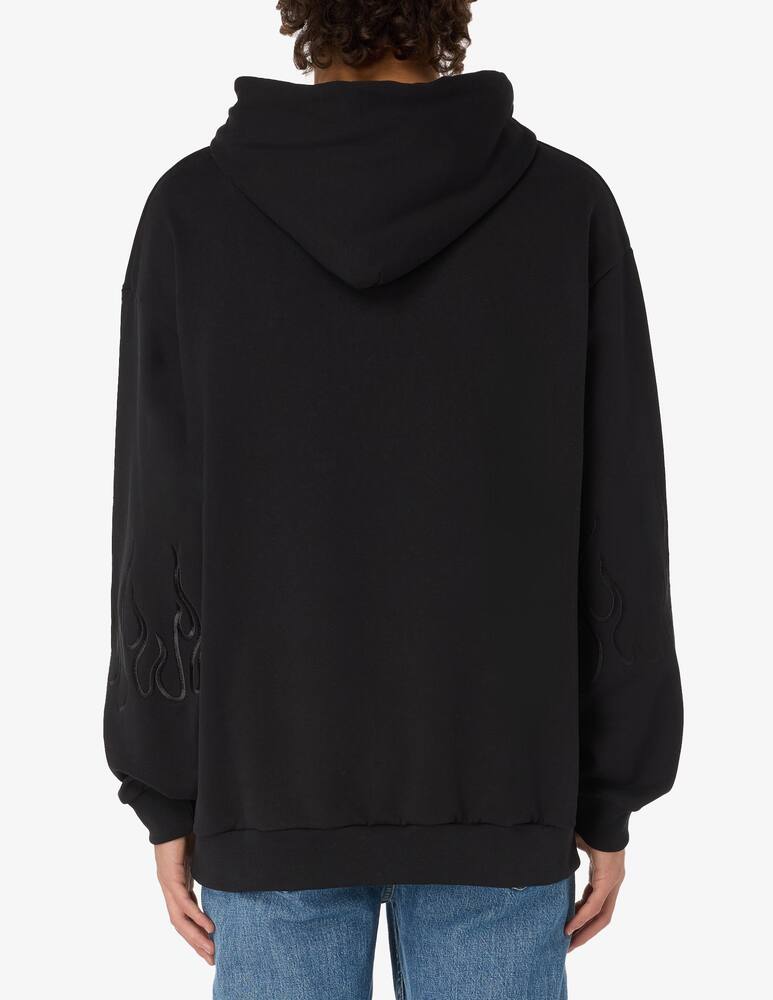 rinascente Vision of Super Felpa con cappuccio con fiamme nere