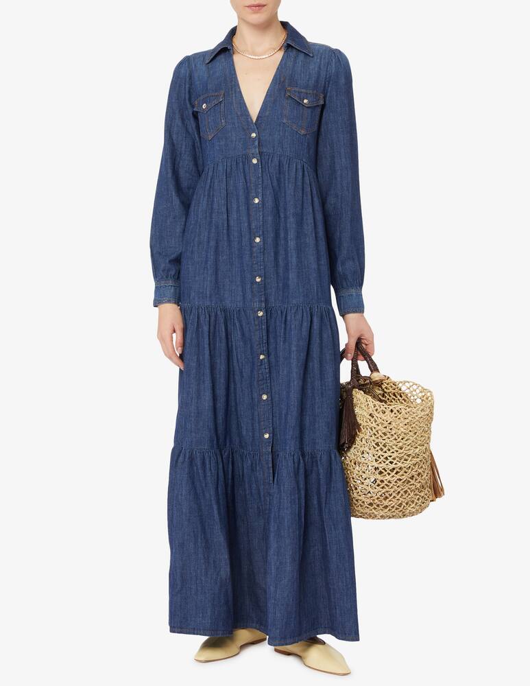 rinascente Nenette Sweet denim maxi shirt dress