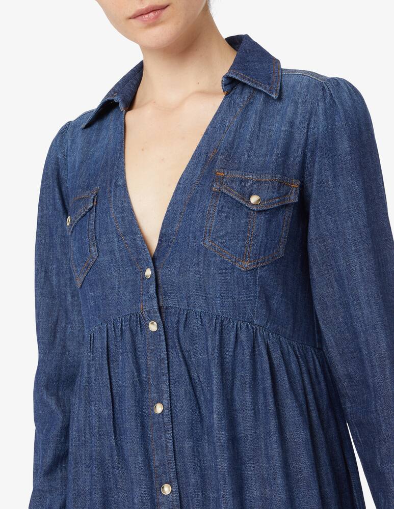 rinascente Nenette Sweet denim maxi shirt dress