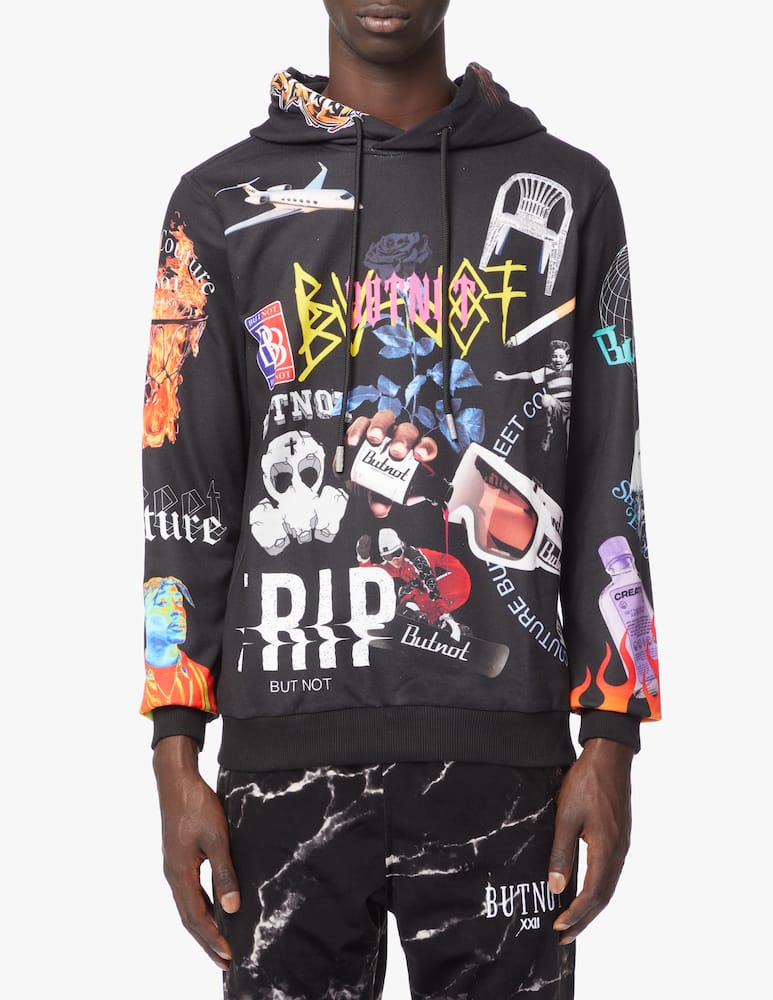 rinascente But Not Felpa con cappuccio e stampa multigrafica