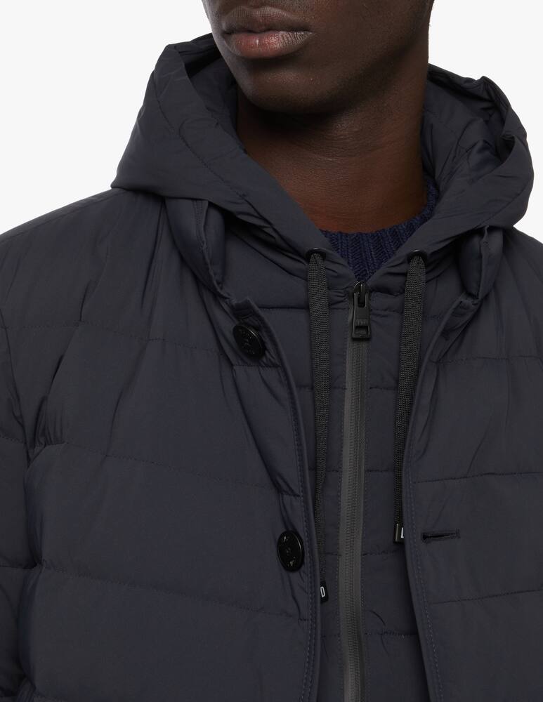 rinascente Duno Down jacket bi-stretch fabric with detachable hood
