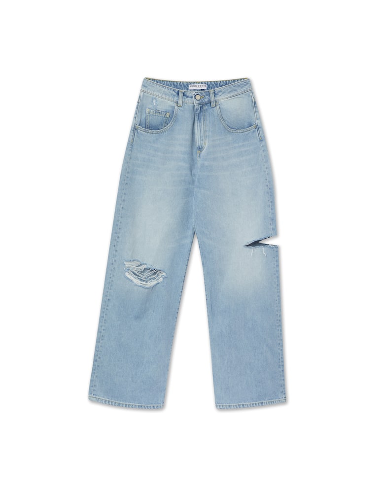 Icon Denim Poppy high rise wide leg jeans with tears - blue - picture 5 Icon Denim Poppy high rise wide leg jeans with tears - blue - picture 5