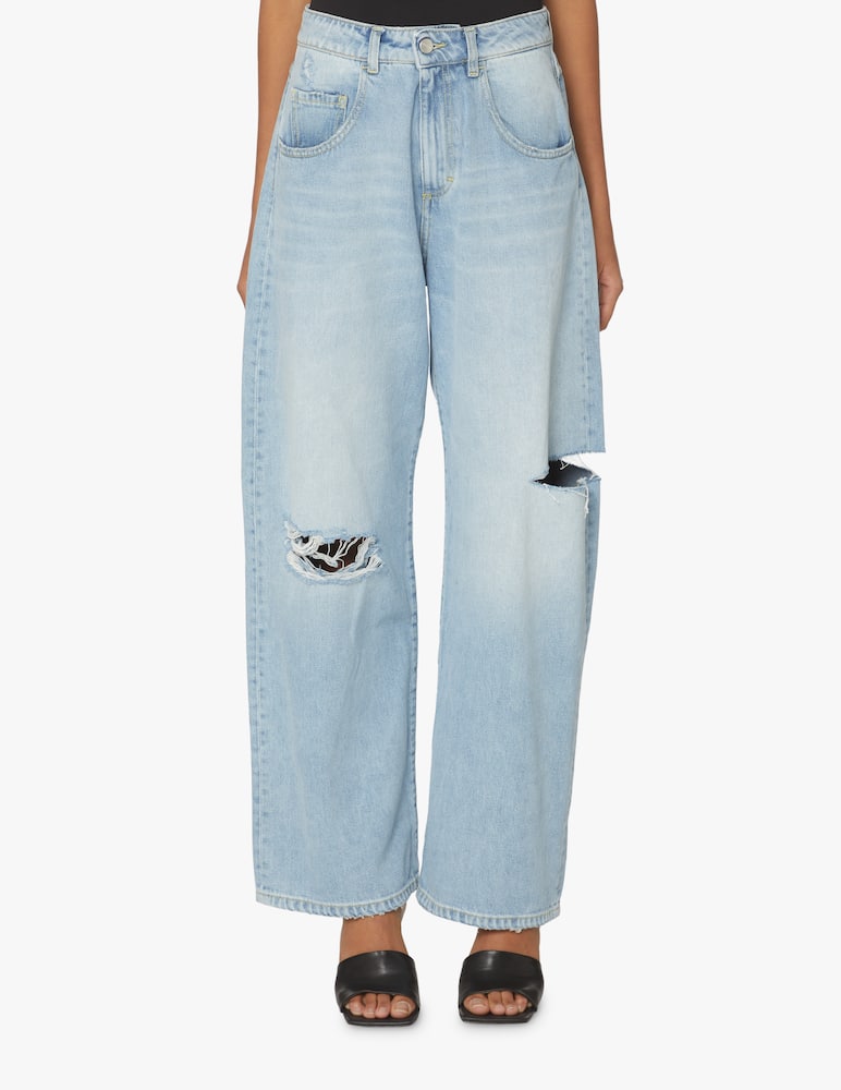 Icon Denim Poppy high rise wide leg jeans with tears - blue - picture 2 Icon Denim Poppy high rise wide leg jeans with tears - blue - picture 2