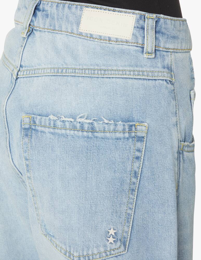 rinascente Icon Denim Poppy high rise wide leg jeans with tears - blue