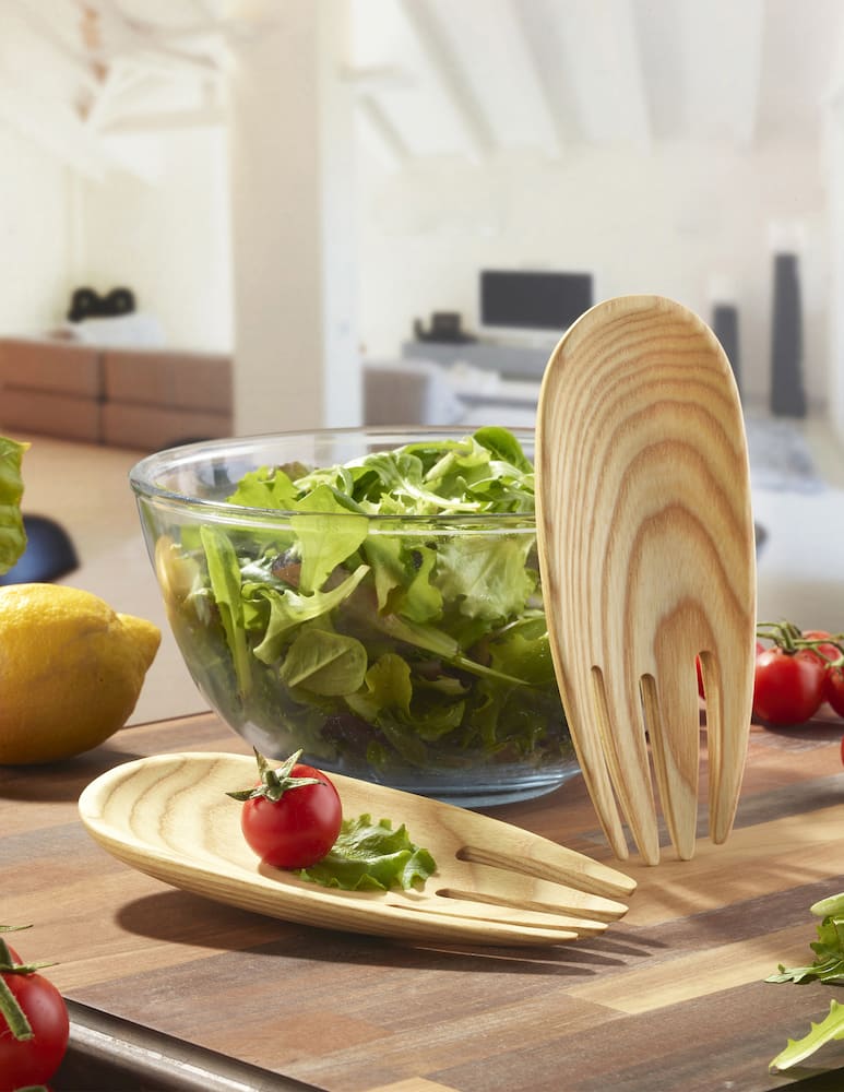 rinascente Legnoart Cozze Set Posate Da Insalata In Legno Di Faggio Massello