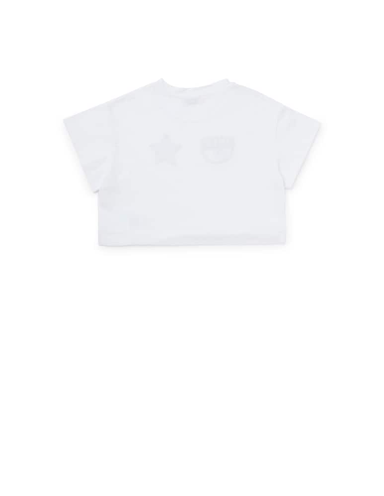 rinascente Chiara Ferragni Maglietta manica corta cropped eyestar - Bianco